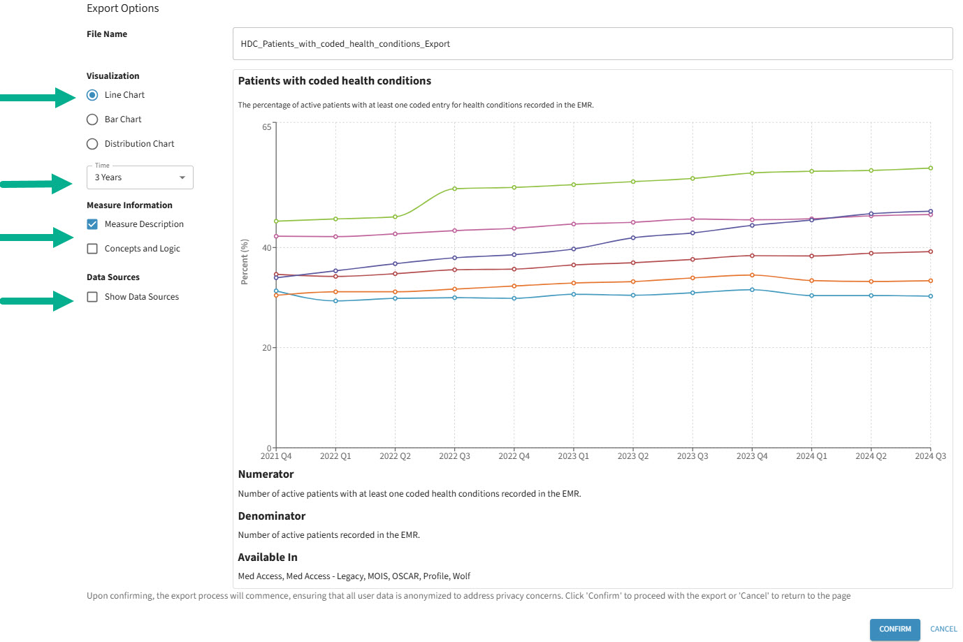 Customize Screenshot Exports - Health Data Coalition